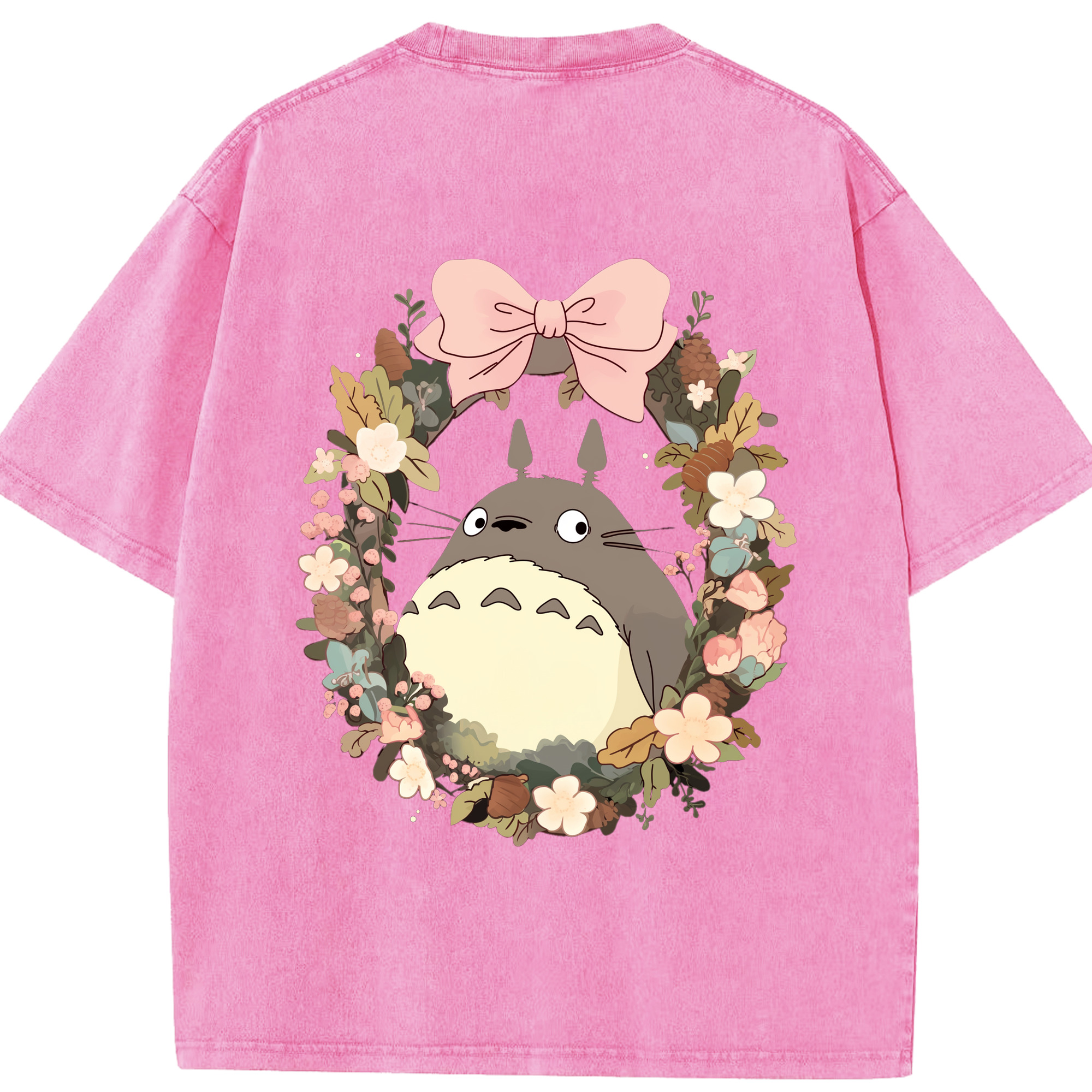 （画像用） となりのトトロ 草壁メイ 草壁サツキ My Neighbor Totoro Satsuki Kusakabe Mei Kusakabe 綿100% ヴィンテージ風 半袖Tシャツ（背面プリント）